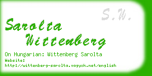 sarolta wittenberg business card